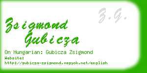 zsigmond gubicza business card